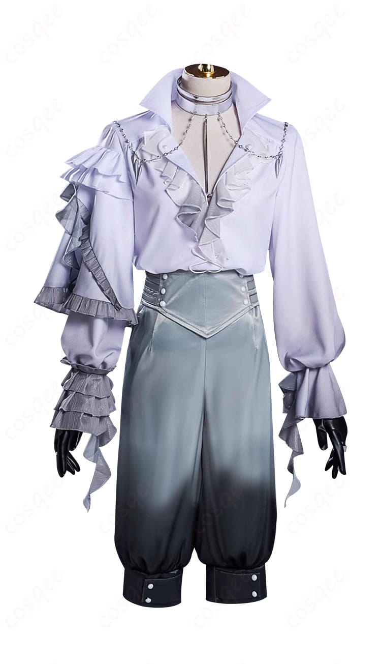 KAITO コスプレ衣装の正面図。細部まで忠実に再現されたデザイン。プロジェクトセカイのキャラクターが見事に再現されています。