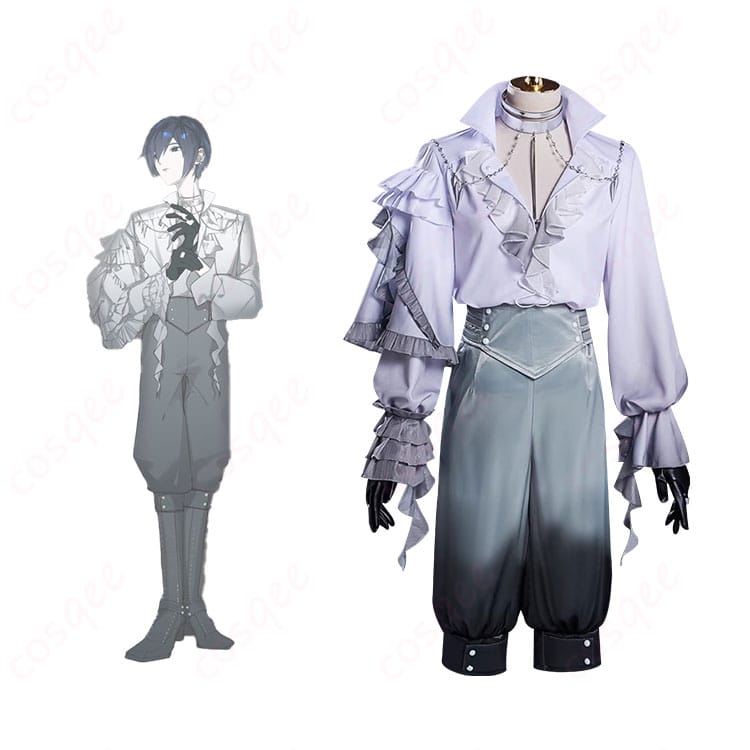 KAITO コスプレ衣装 正面とキャラクターの組み合わせ。プロセカの未来都市であっちこっちチームスタイルの詳細が見える。コスプレ通販ならCOSCLTでチェック!