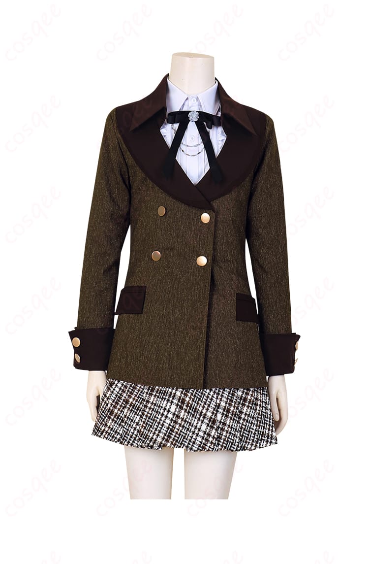 服装のディテールを示した画像。細かい刺繍や装飾が美しく再現され、コスプレファン必見のアイテムです。衣装のクオリティをチェックしよう!