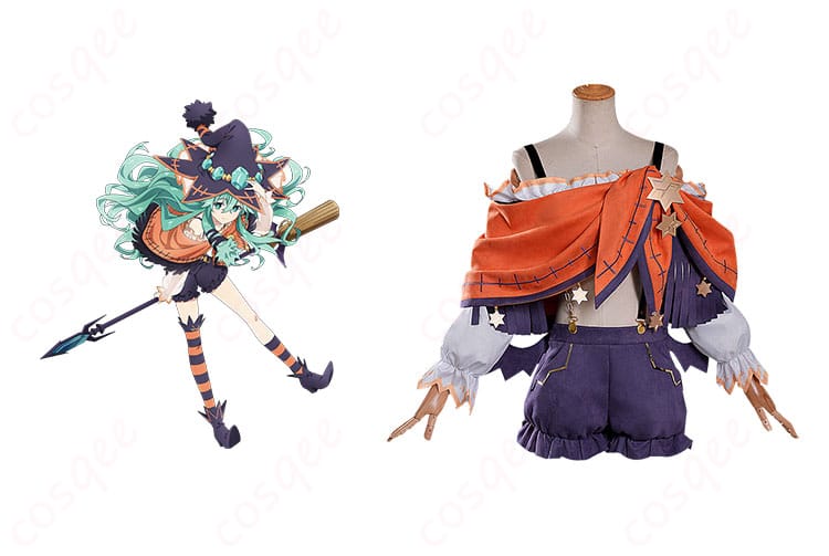 商品正面とキャラクターの組み合わせ画像 - デート・ア・ライブV 鏡野七罪 コスプレ衣装 正面イメージ。