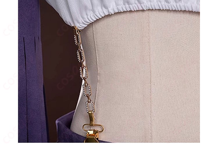 鏡野七罪 コスプレ衣装 腰部分の装飾ディテール、質感のある素材を使用。