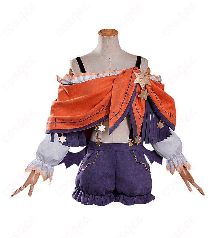 鏡野七罪 コスプレ衣装 正面写真、細部まで忠実に再現されたデザイン。