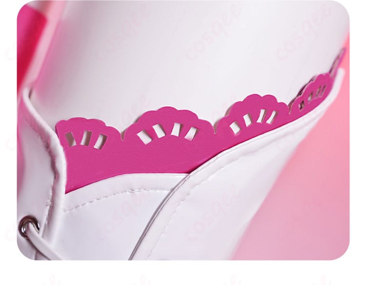 靴の装飾ディテール。レーシングミク2025Ver.の靴の装飾部分に焦点を当てた写真。