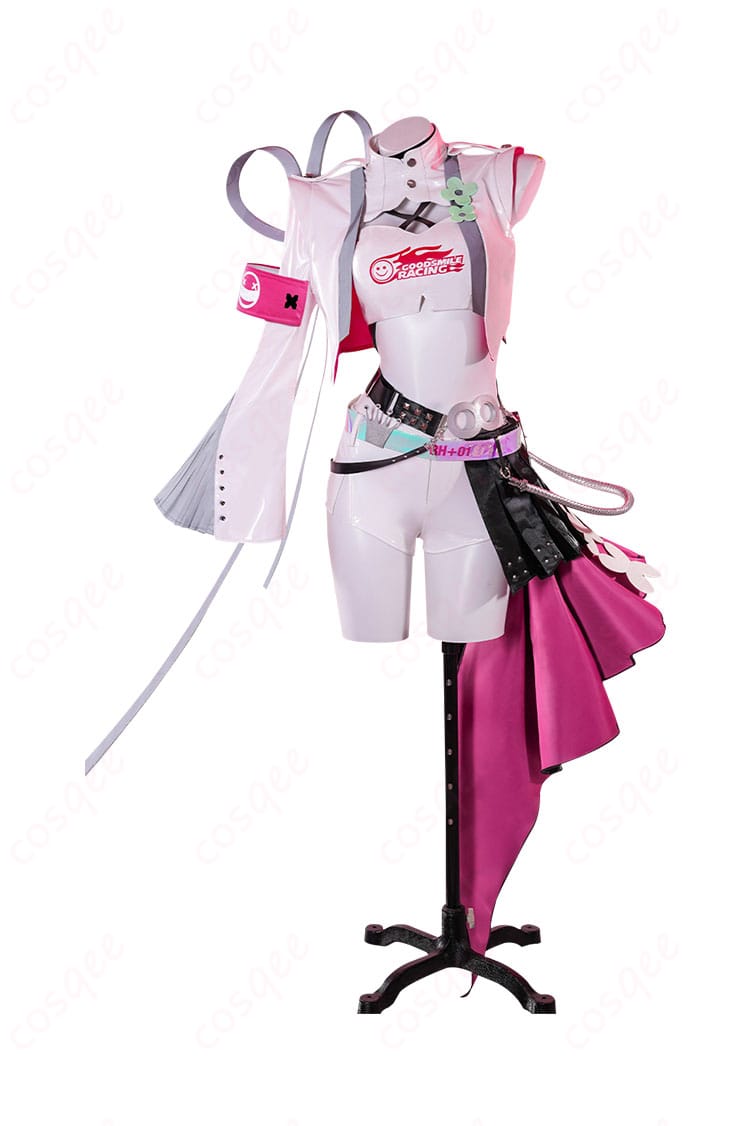 商品正面図。初音ミクのコスプレ衣装の全体像が見える写真。