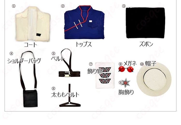 セット内容の画像 - 滌火ジェシカコスプレ衣装のセット内容の詳細