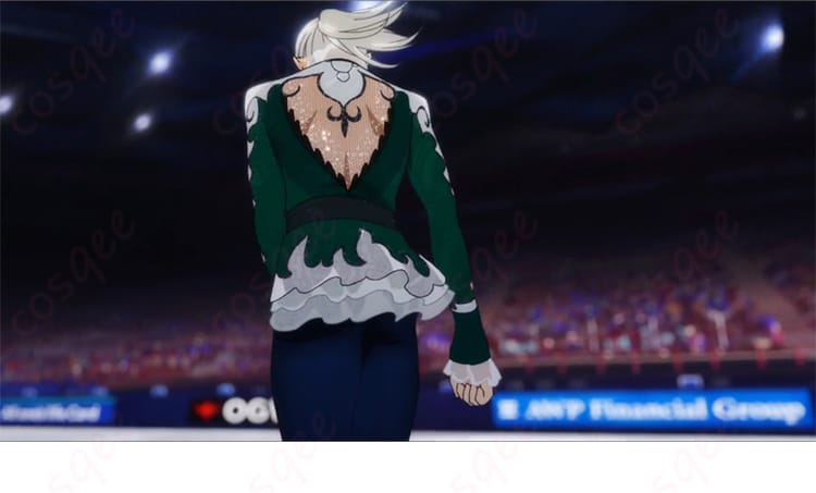 ヴィクトル・ニキフォロフ コスプレ衣装の背面 - ディテールにこだわり、リアルに再現された背面デザイン。コスプレイベントにぴったりの衣装です!