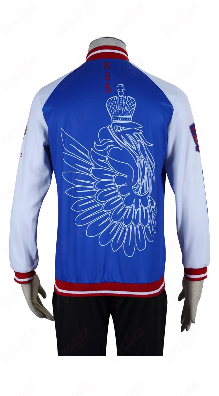 商品背面画像 - ユーリ・プリセツキー コスプレ衣装の背面、正確な刺繍とデザイン。