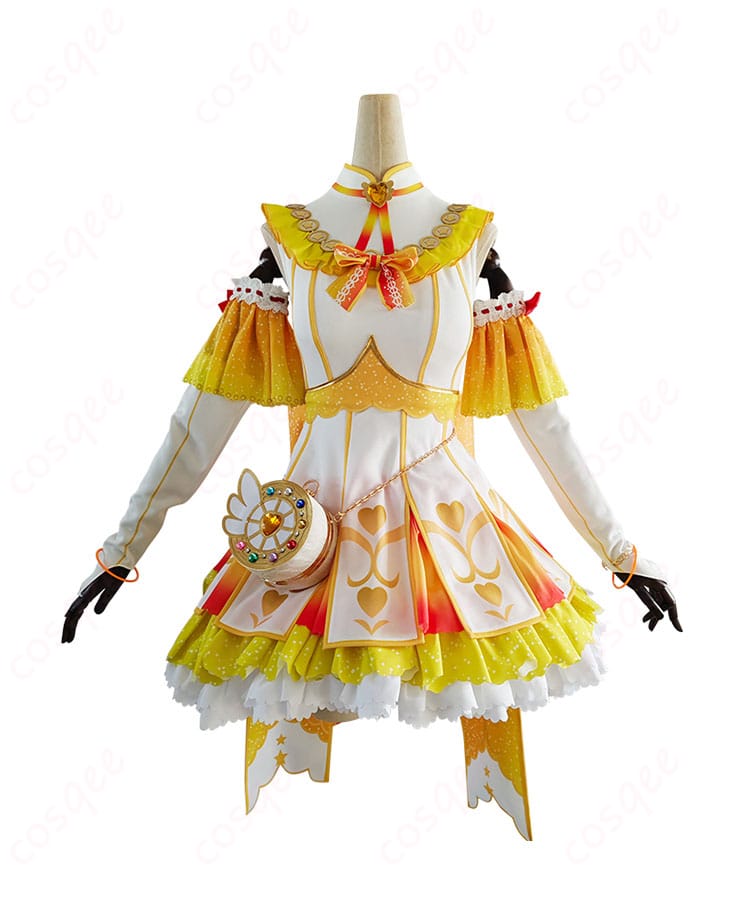 高坂穂乃果 コスプレ衣装 正面図、精緻なディテールとカラーリングが特徴。イベントで注目を集めるコスプレ衣装。