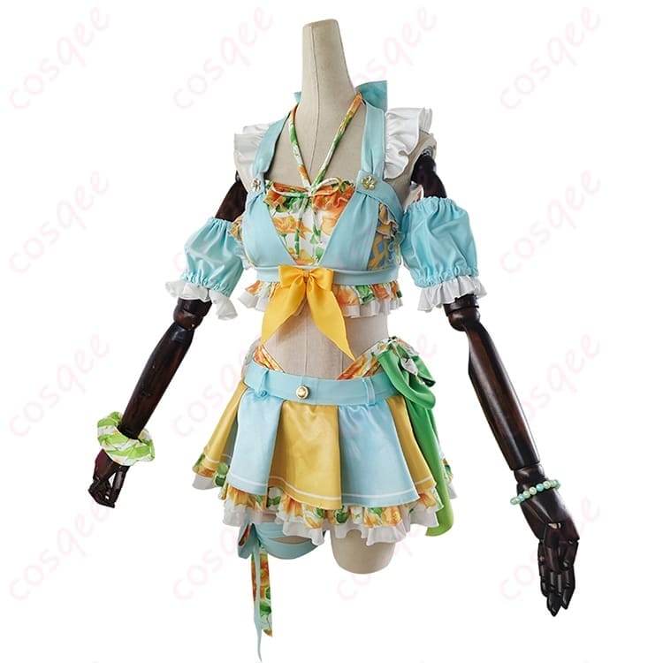 ラブライブ μ’s 小泉花陽 くじ引き堂水着コスプレ 衣装一式で明るく写真映えする一着 - 2枚目の画像