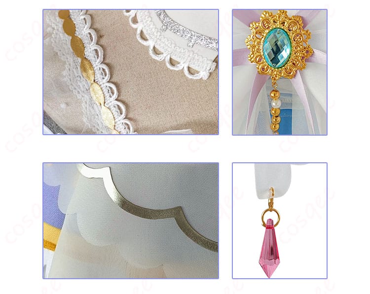 東條希 コスプレ衣装 衣領、背飾り、装飾の細部。精緻なディテールで、キャラクターの魅力を完全再現。