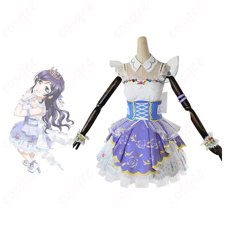 東條希 コスプレ衣装 ロイヤルプリンセス編 司会のお姉さんと共演シーン。スクフェスコスプレ衣装でリアルな再現。