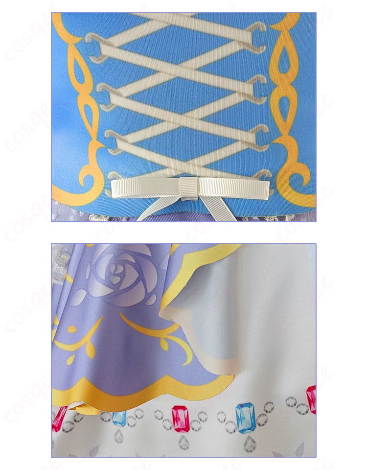 腰部装飾とスカート装飾の細部。華やかなデザインがしっかりと再現されています。