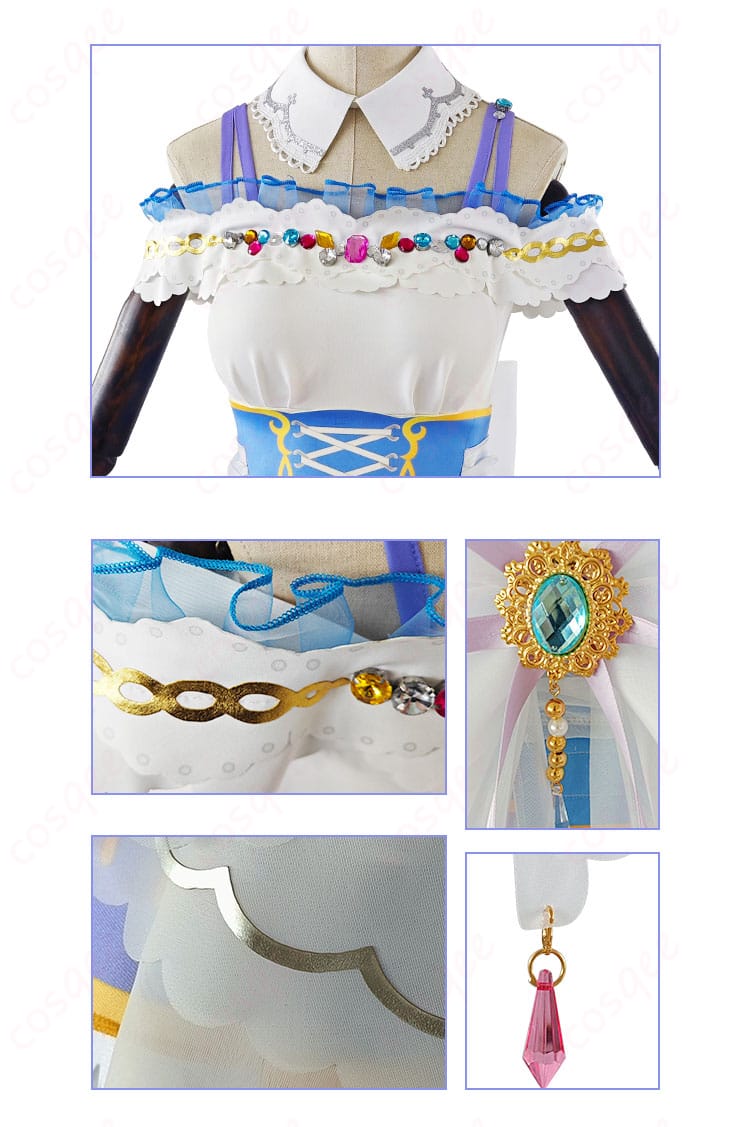 服装の衣領、背装飾、衣裾のディテール - 高品質な衣料素材と精緻な縫製が際立つ衣領と装飾部分のアップ画像。