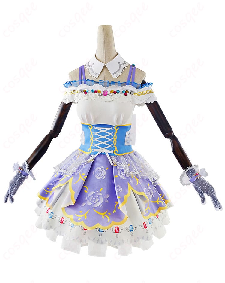 商品正面図 - ラブライブ!スクフェスの絢瀬絵里コスプレ衣装正面写真。高還元度の細部まで再現されたデザイン。