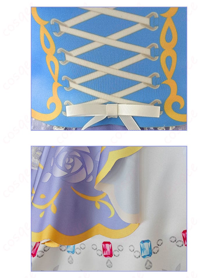 腰封とスカートの装飾詳細画像 - 西木野真姫 コスプレ衣装の腰飾りとスカート部分の装飾、スクフェスの華やかなスタイルを表現。