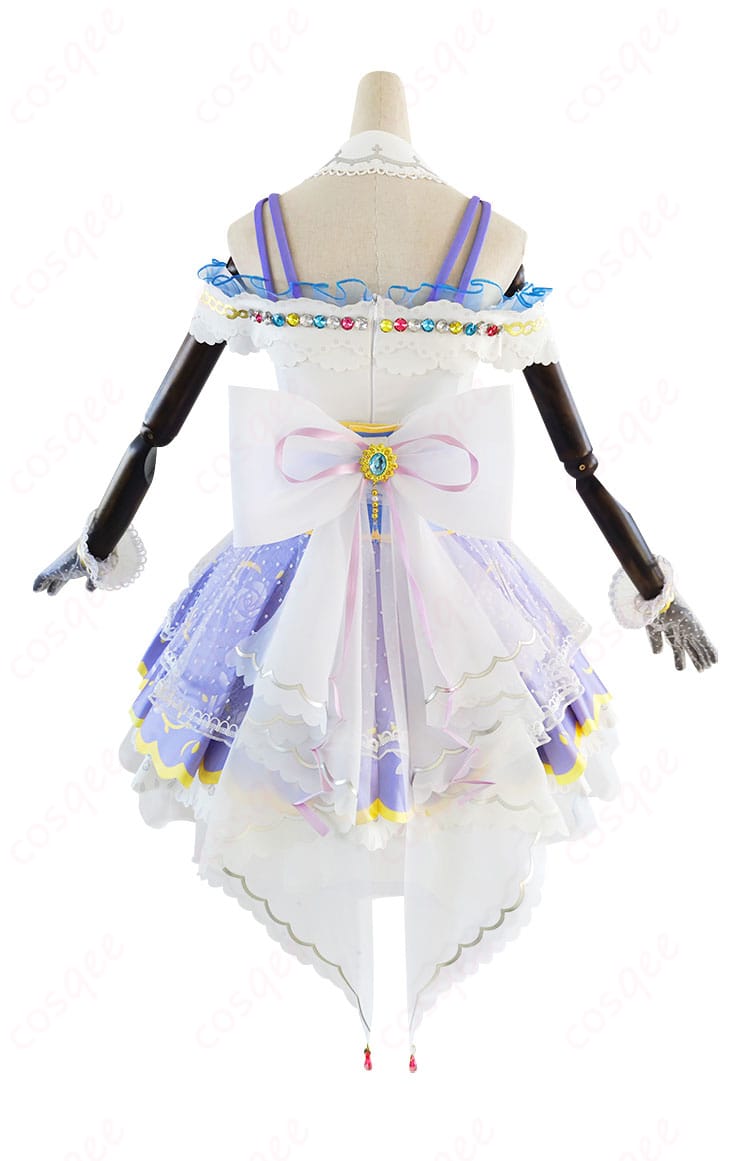 商品背面画像 - 西木野真姫 コスプレ衣装 背面の蝶結びが特徴的なデザイン、スクフェスのロイヤルプリンセス編。