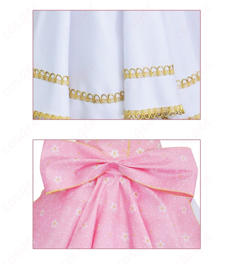 蝶の背飾りとスカート裾の装飾の細部。西木野真姫コスプレ衣装の背面装飾とスカートの華やかなデザイン。