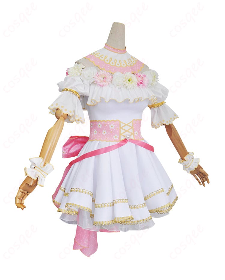 商品側面図。西木野真姫のコスプレ衣装の側面、つぼみ開き、大輪の花のディテール。