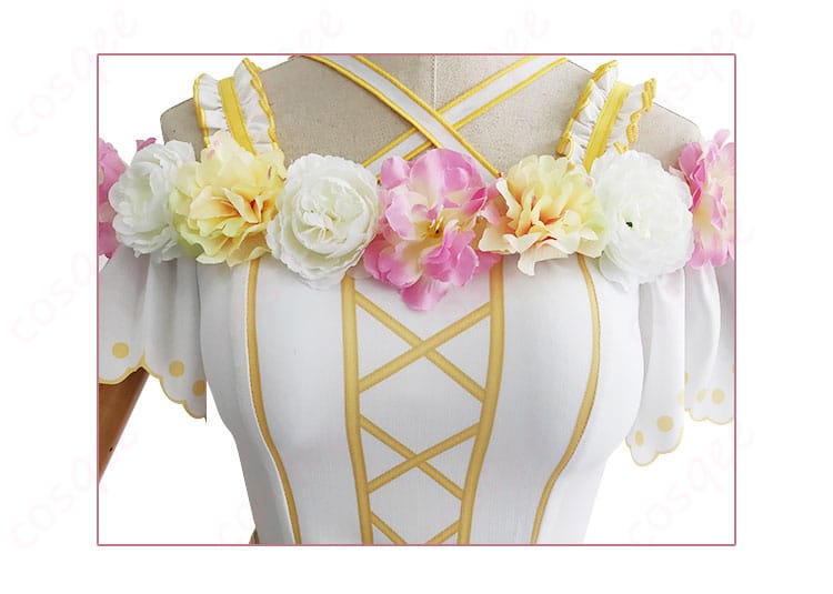 服装装飾細節画像 - 東條希 コスプレ衣装の花柄刺繍や装飾細部、精緻なディテールを強調。