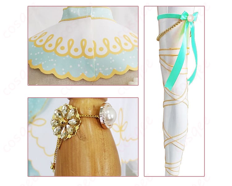 ラブライブ!スクフェス 小泉花陽 コスプレ衣装 フラワーフェスティバル編 心に春咲き 肩飾り、腕飾り、脚飾りのディテール