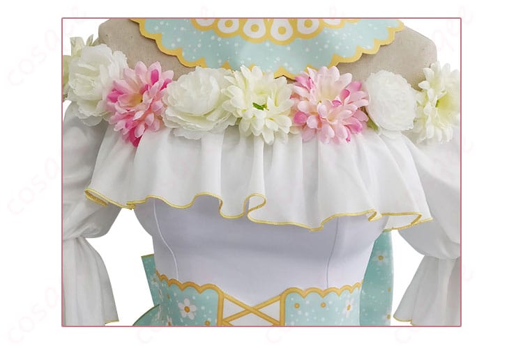 ラブライブ!スクフェス 小泉花陽 コスプレ衣装 フラワーフェスティバル編 心に春咲き 衣装装飾のディテール