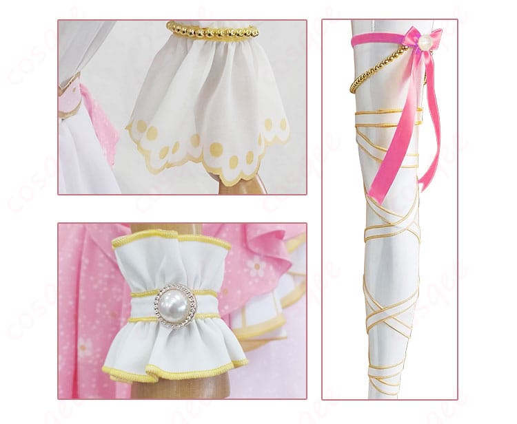 ラブライブ!スクフェス 矢澤にこのコスプレ衣装 衣袖、腕飾り、足飾りのディテール。細部まで美しく再現された装飾が特徴。