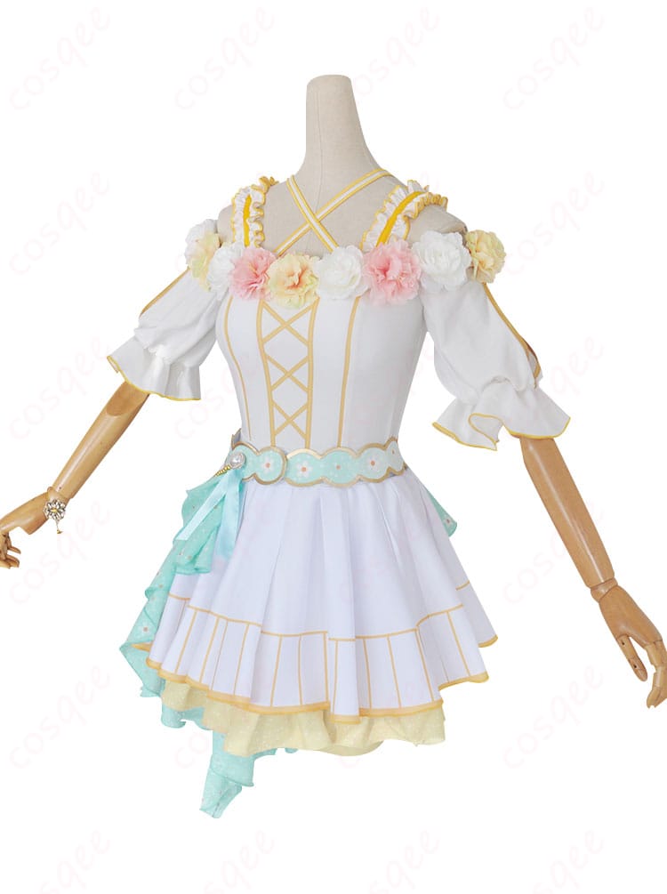 絢瀬絵里コスプレ衣装の側面画像。スカートや腰飾りのディテールがしっかり見える角度です。