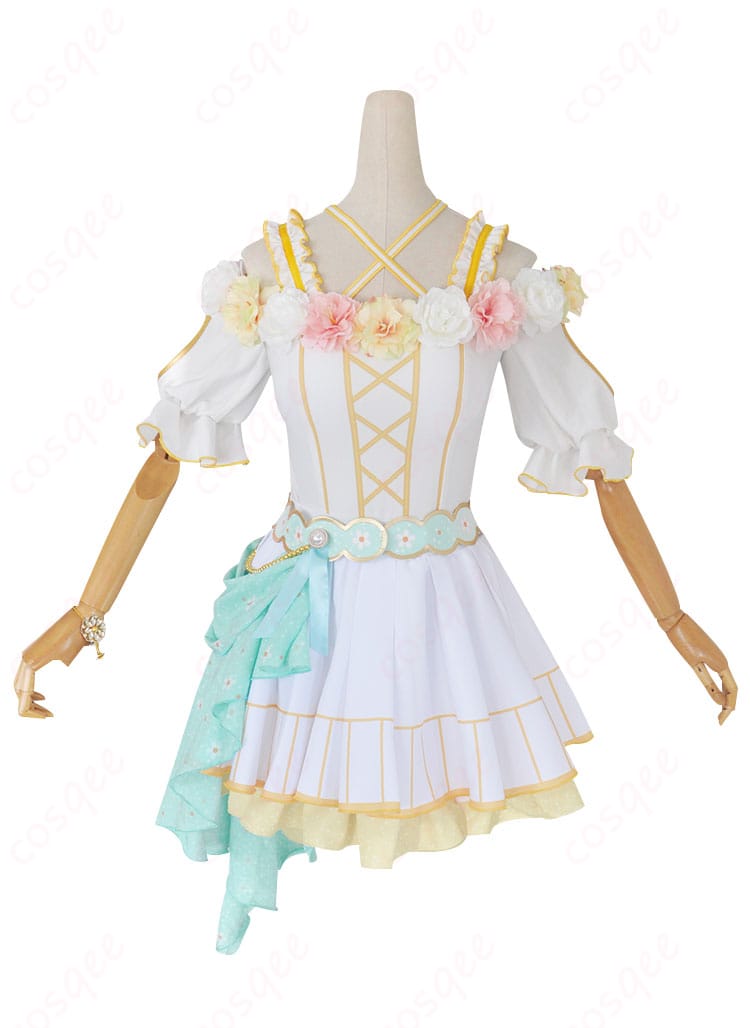 絢瀬絵里のコスプレ衣装正面画像。フラワーフェスティバル編の美しいデザインを詳細に確認できます。