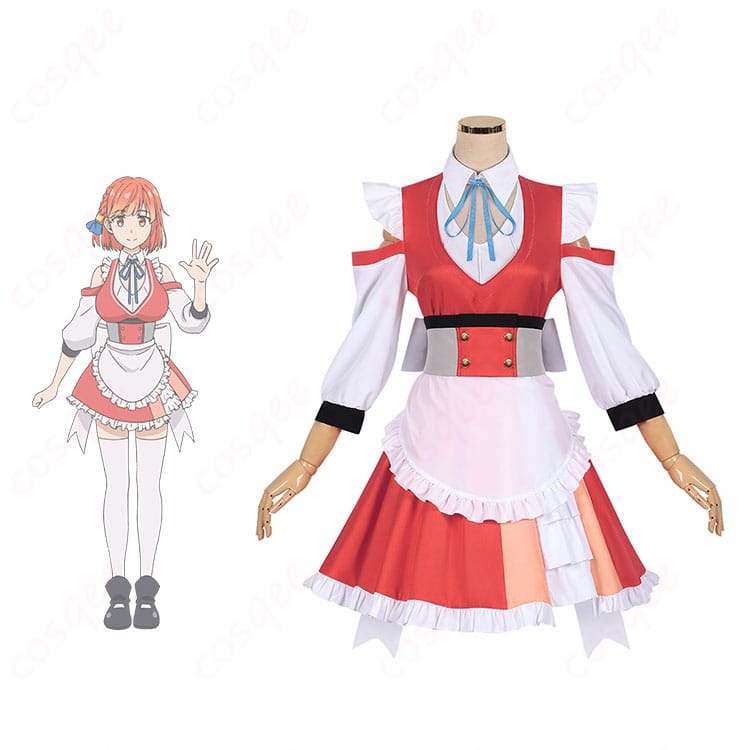 商品正面とキャラクターの組み合わせ画像 - いずれ最強の錬金術師？ マリア コスプレ衣装の正面画像。美しく忠実に再現されたデザインを確認してください。