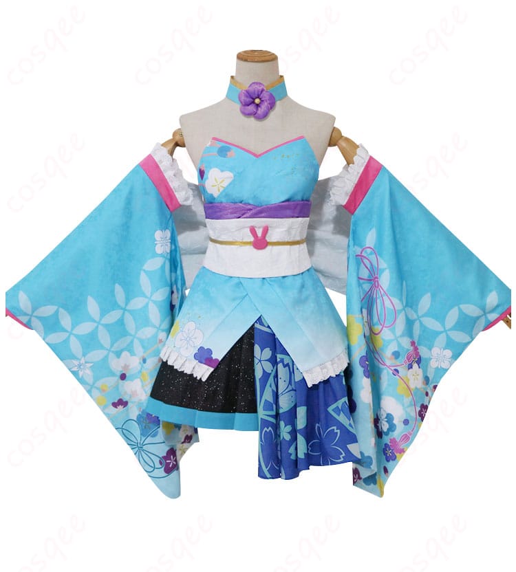 初音ミク 和バニー コスプレ衣装の正面全体像。バニー衣装のデザインがよくわかります。