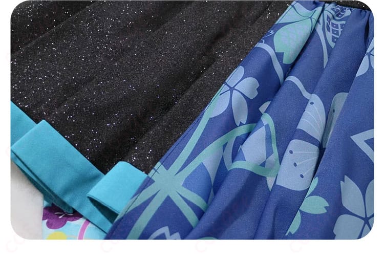 初音ミク 和バニー コスプレ衣装のスカート部分の装飾。優雅で華やかなデザイン。