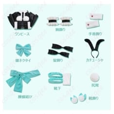 初音ミクのバニースタイルを華やかに再現 着やすく映えるコスプレ衣装セット - 5枚目の画像（サムネイル）