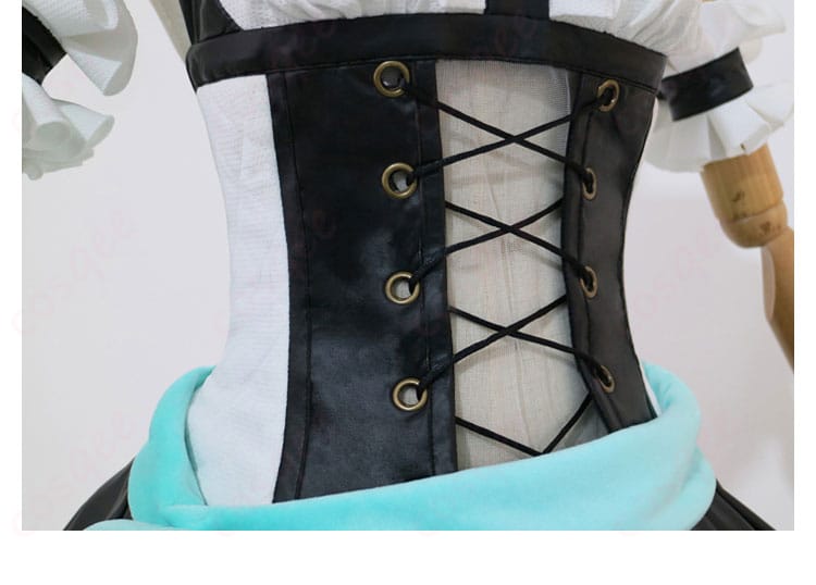 腰のリボン装飾細部。初音ミクのバニー衣装の腰部分のリボンのディテールを拡大した画像。