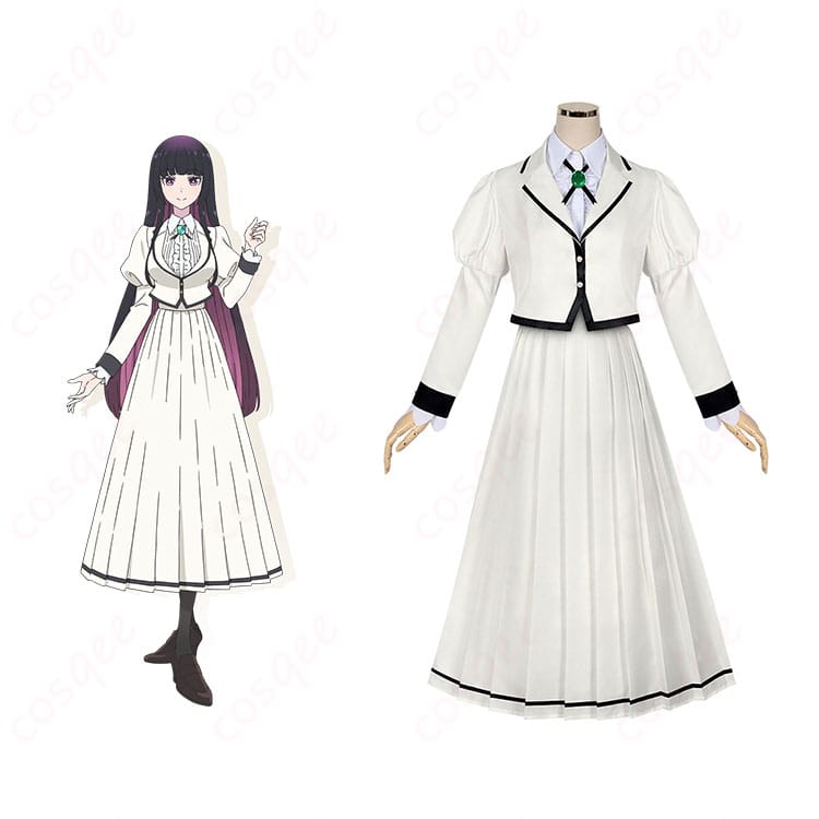 商品正面とキャラクター鈴ノ宮りりさ・黒鉄音羽のコスプレ衣装の結びつきがわかる画像。コスプレ衣装のディテールも確認できます。