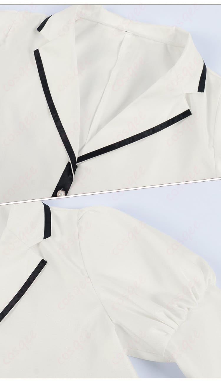 外套领口、肩袖细节图。外套の襟元や肩袖のデザインに焦点を当てた画像。