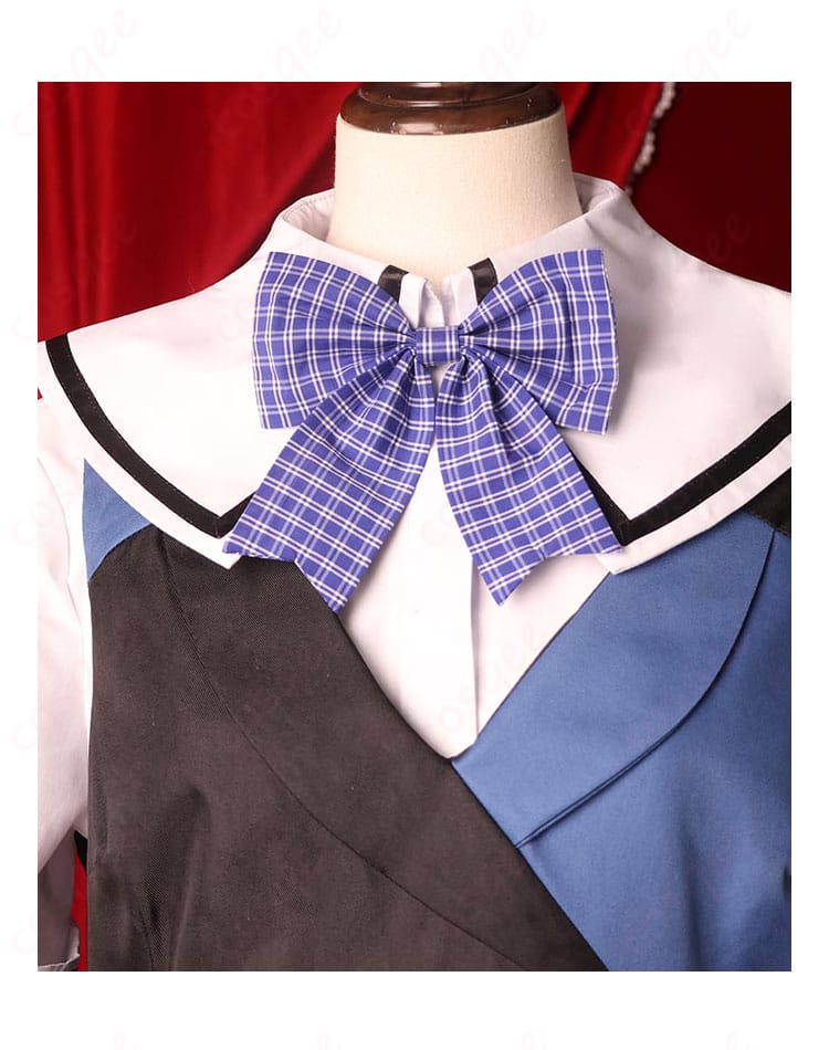 蝴蝶結びのリボン装飾のアップ画像。美浜学園制服の重要なディテール。