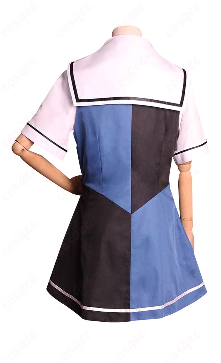 商品背面図の画像。周防天音の美浜学園制服コスプレ衣装の後ろ姿。