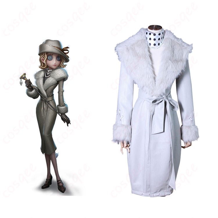 商品正面とキャラクター「レディ・ファウロ」エブリン・モレーのコスプレ衣装の組み合わせ。高い再現度の衣装。