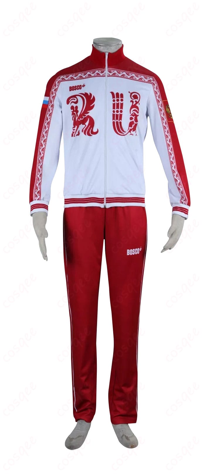 ヴィクトル・ニキフォロフのコスプレ衣装正面の詳細画像。優雅なデザインが特徴的なアニメコスプレ衣装。