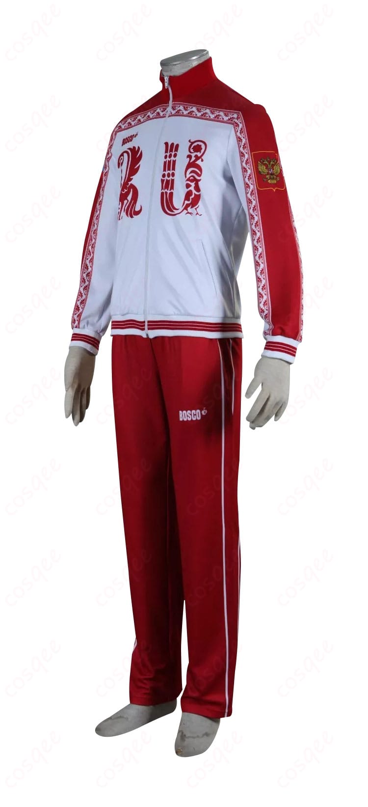 ヴィクトル・ニキフォロフのコスプレ衣装の側面画像。衣装のシルエットとディテールが確認できます。