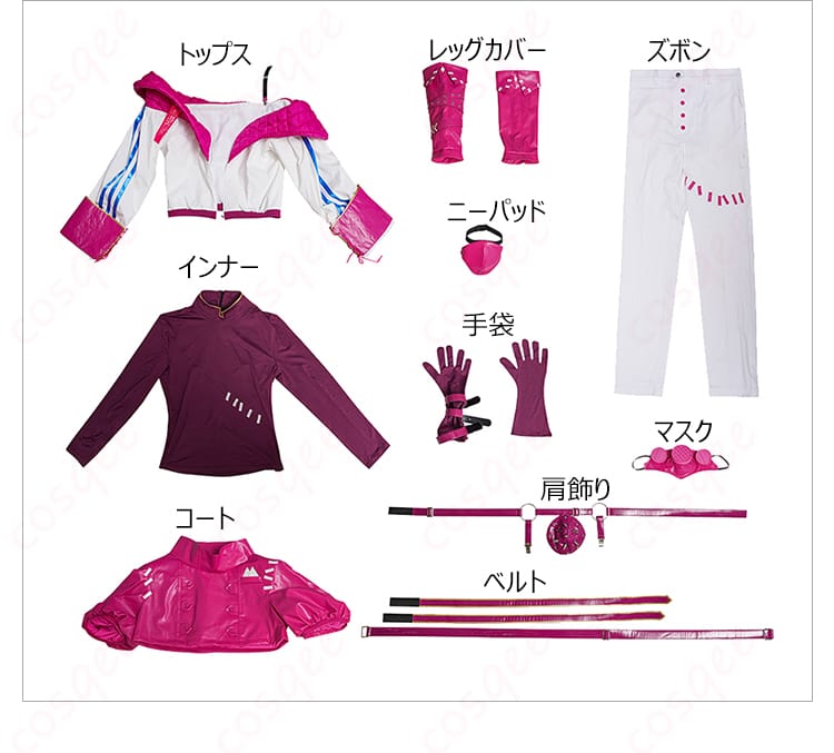 納棺師コスプレ衣装のサイズと対応するデータを示す図。自分に合ったサイズを選ぶ参考に。