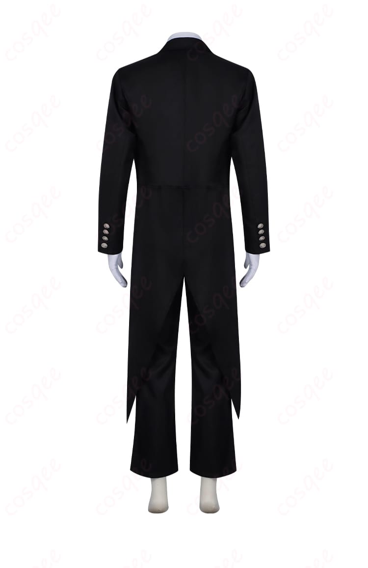 商品背面画像。背面のデザインやシルエットがよくわかるセバスチャン・ミカエリスのコスプレ衣装。