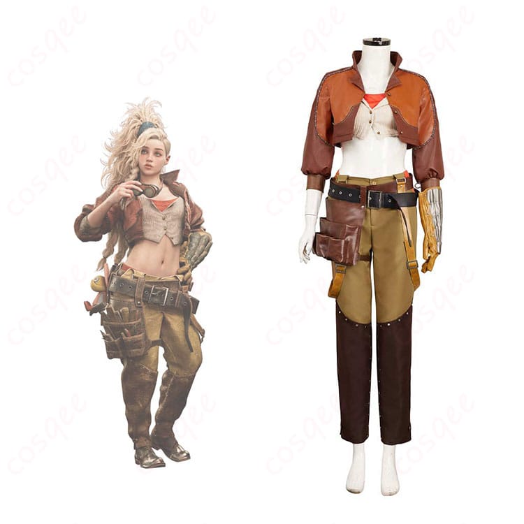 ジェマのコスプレ衣装、モンスターハンターワイルズのキャラクターが忠実に再現されています。高い再現度とリアルなディテール。