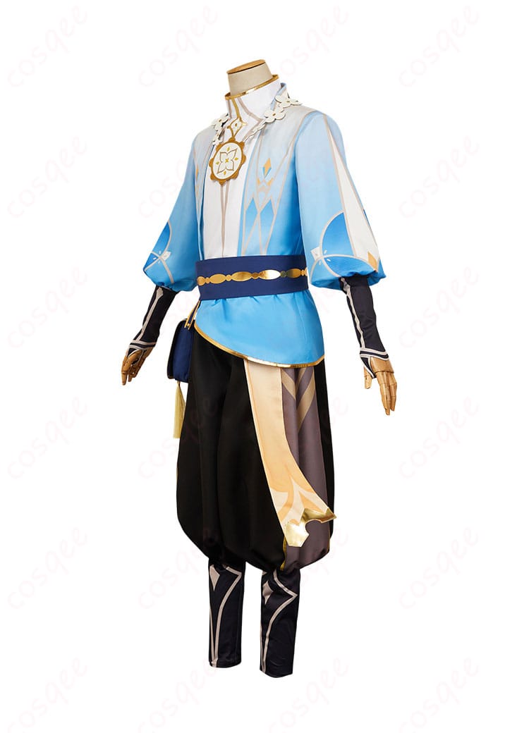 原神 空(Aether) コスプレ衣装 花の騎士 商品左側の画像。左側のデザインとディテールが美しく再現されています。