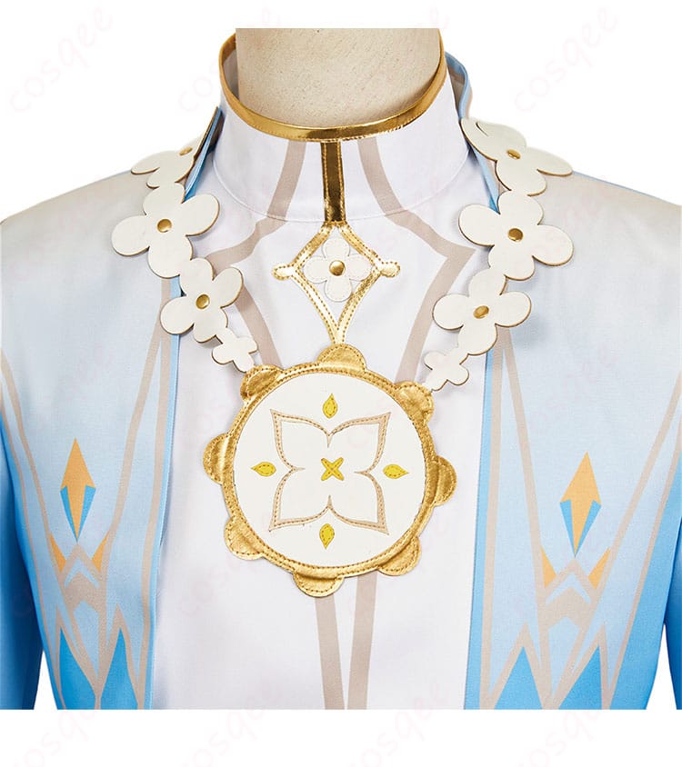 原神 空(Aether) コスプレ衣装 花の騎士 颈饰装饰细节图。精密なデザインが特徴。