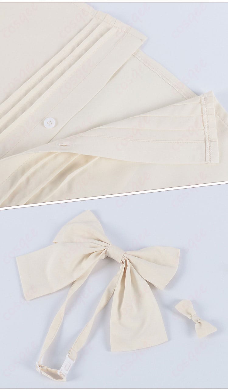 衿元、蝶ネクタイ、髪飾りのディテール画像、マリアンヌ・オーンスタインの特徴的な装飾をクローズアップ