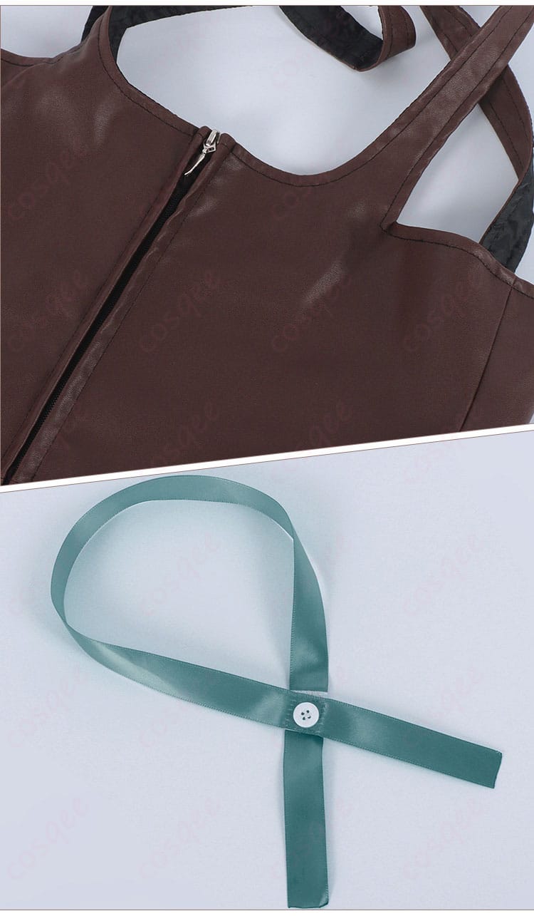 腰封の衣链と首飾りのディテール。美杉美々美のコスプレの魅力を引き立てる。