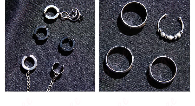 プロジェクトセカイ 青柳冬弥 コスプレ衣装 耳飾り、戒指装飾細部。小物のデザインも忠実に再現されています。