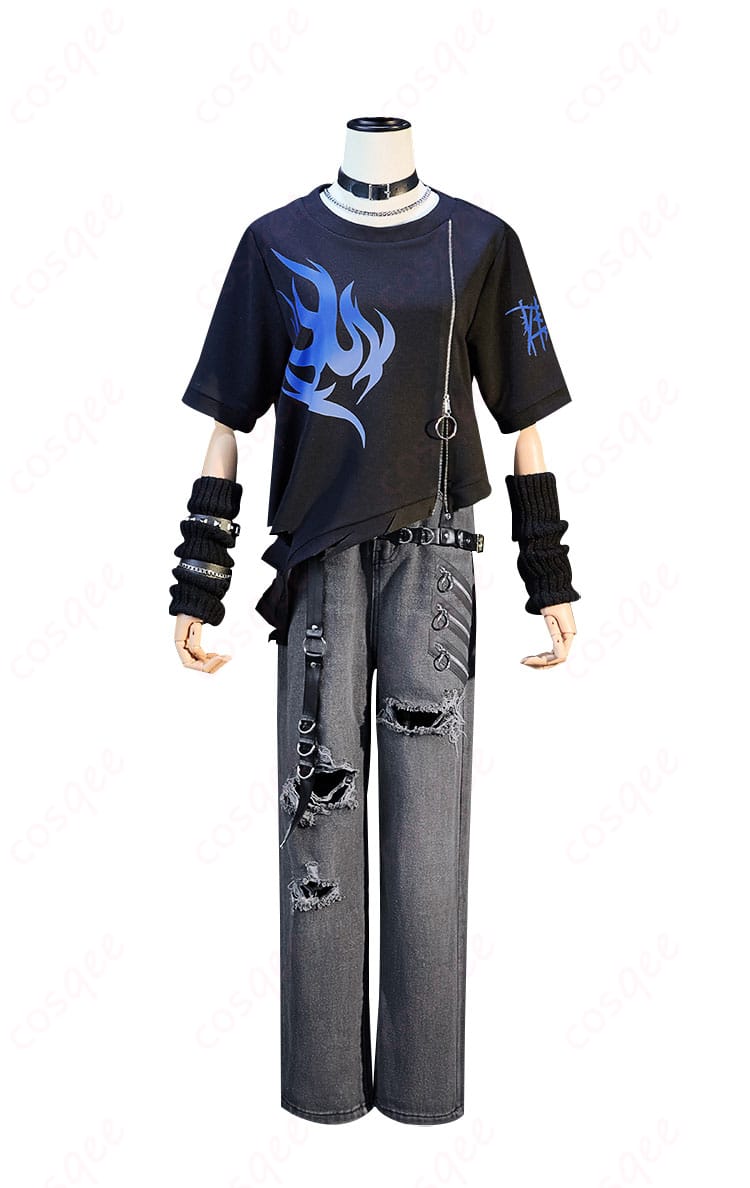 プロジェクトセカイ 青柳冬弥 コスプレ衣装 正面画像。細部まで忠実に再現されたデザインで、コスプレ愛好者にぴったり。