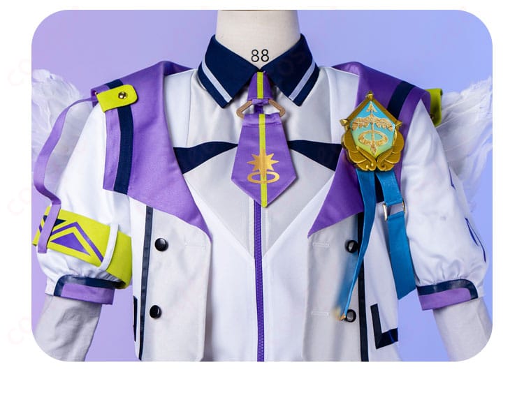 紫之創、影片みか、遊木真のプロメッサ衣装の襟飾りのディテール。刺繍やデザインの細かさが際立っています。